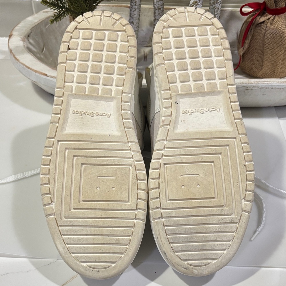 Acne White and Gray High-Top Sneakers - Picture 9 of 11